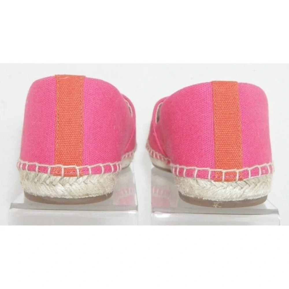 J.Crew Colorblock Espadrilles Pink Orange Flats Size 7 NWT Summer Beach
